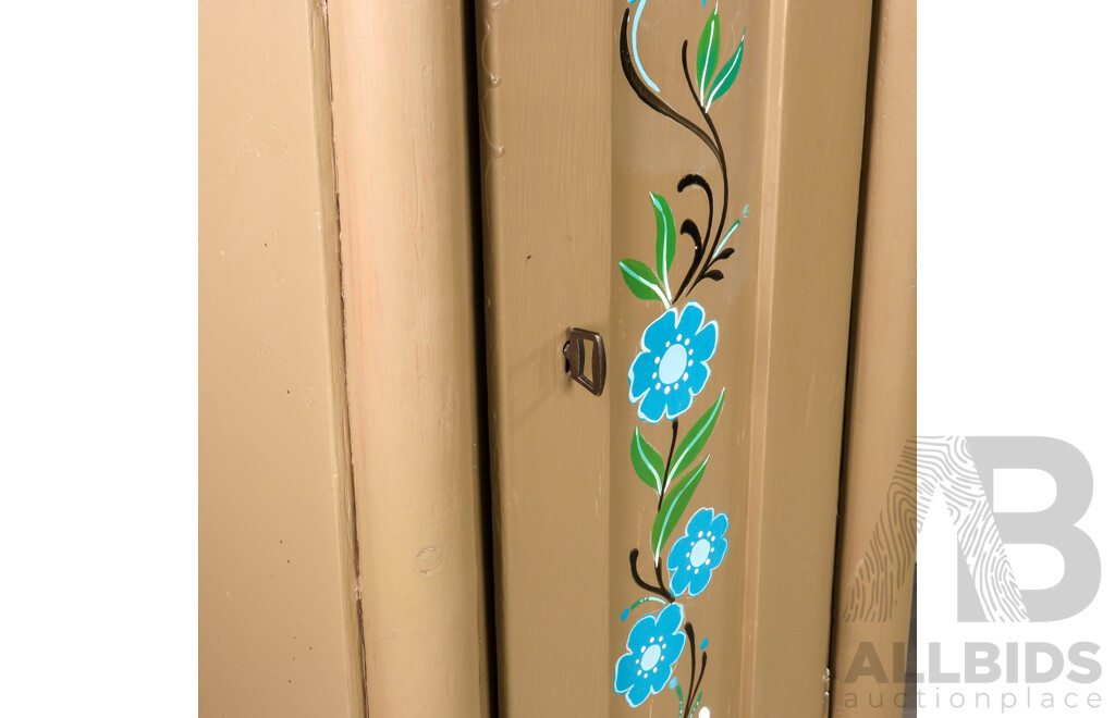 Folk Art Painted Long Case Clock Case