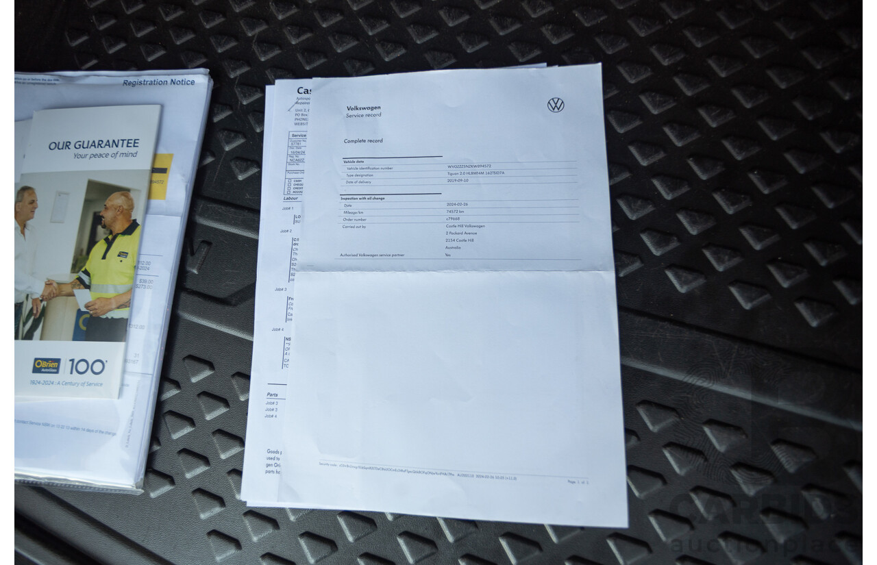 7/2019 Volkswagen Tiguan 132 TSI R-Line Edition (AWD) 5NA MY19 4D Wagon Deep Black Pearl Turbo 2.0L