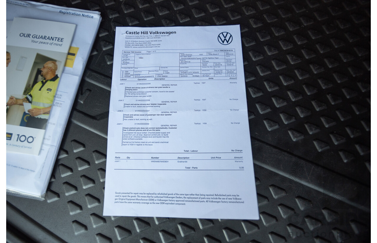 7/2019 Volkswagen Tiguan 132 TSI R-Line Edition (AWD) 5NA MY19 4D Wagon Deep Black Pearl Turbo 2.0L