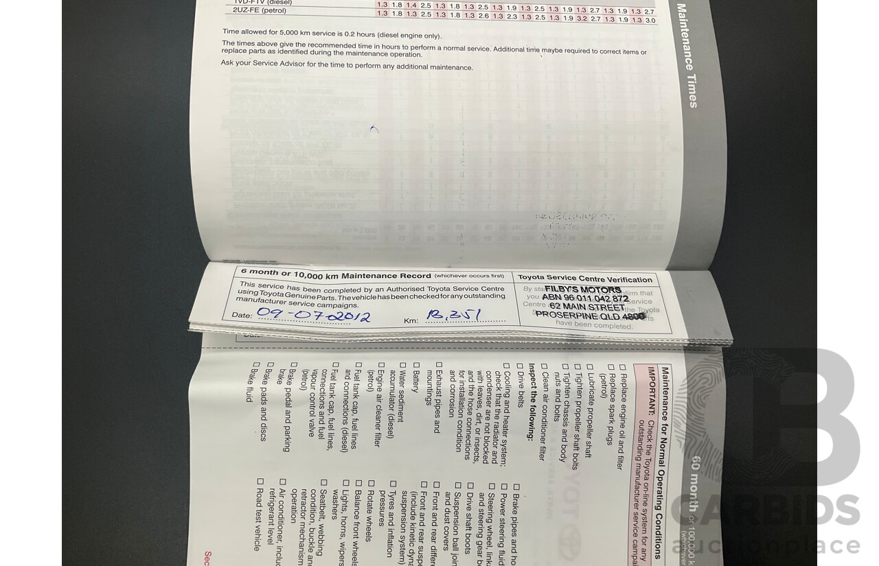 1/2012 Toyota Landcruiser GXL (4x4) VDJ200R 09 Upgrade 4d Wagon Magnetic Grey Metallic Turbo Diesel V8 4.5L