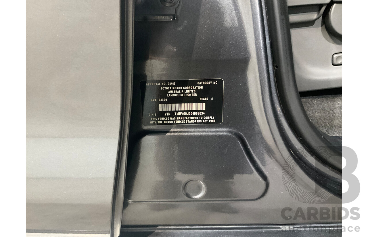 1/2012 Toyota Landcruiser GXL (4x4) VDJ200R 09 Upgrade 4d Wagon Magnetic Grey Metallic Turbo Diesel V8 4.5L