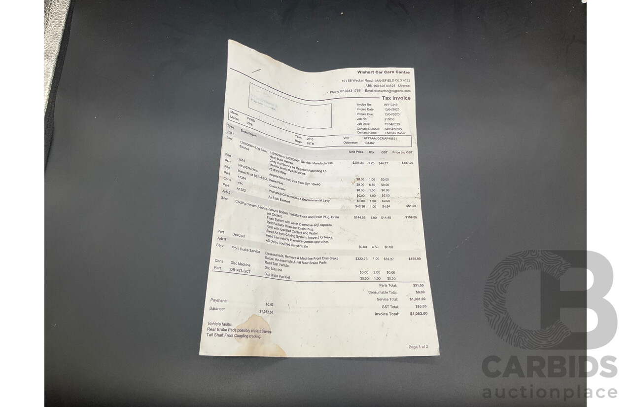 8/2010 Ford Falcon FG XR6 50TH Anniversary FG Upgrade Utility Lightning Strike Silver Metallic Turbo 4.0L