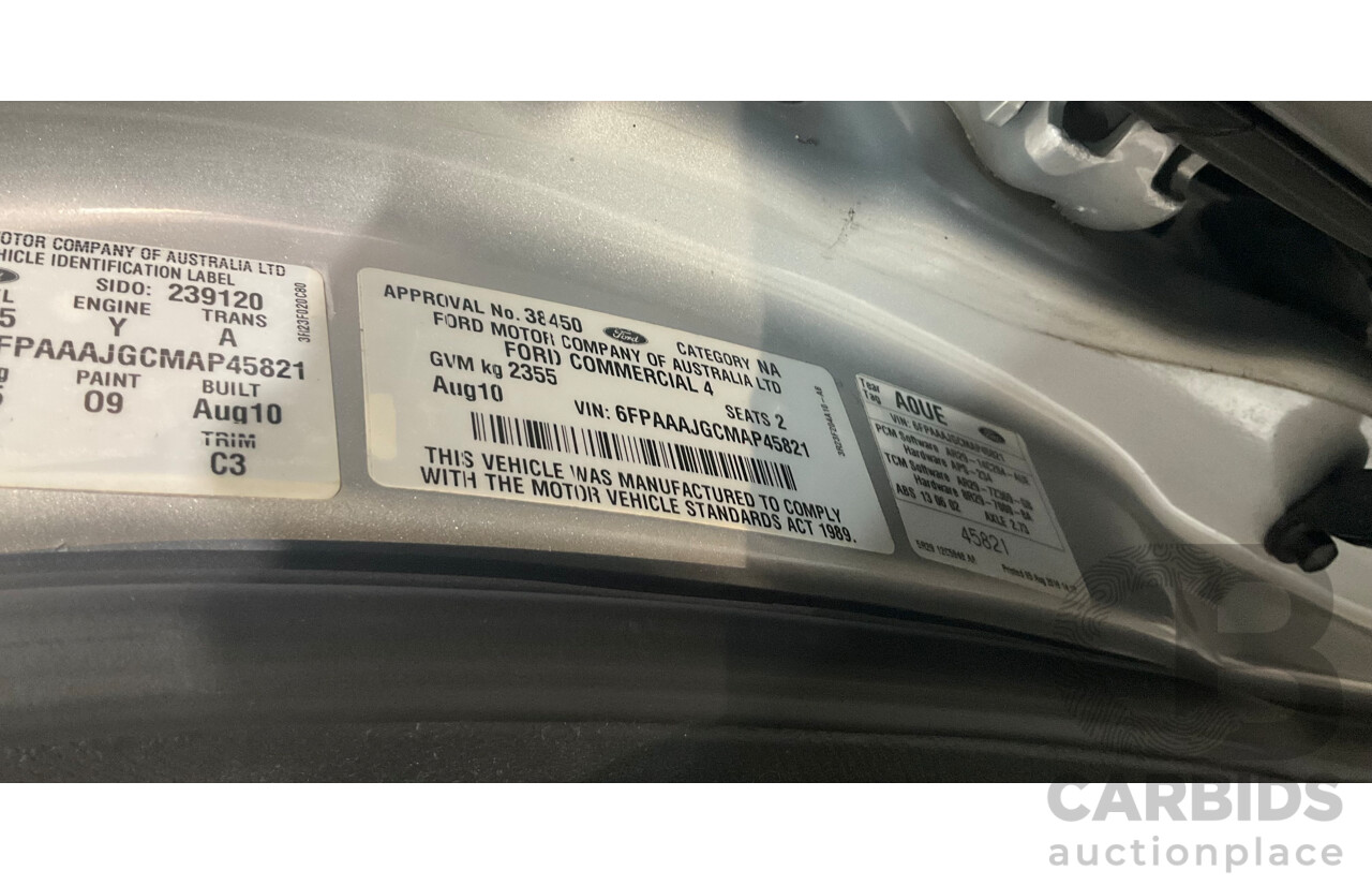 8/2010 Ford Falcon FG XR6 50TH Anniversary FG Upgrade Utility Lightning Strike Silver Metallic Turbo 4.0L