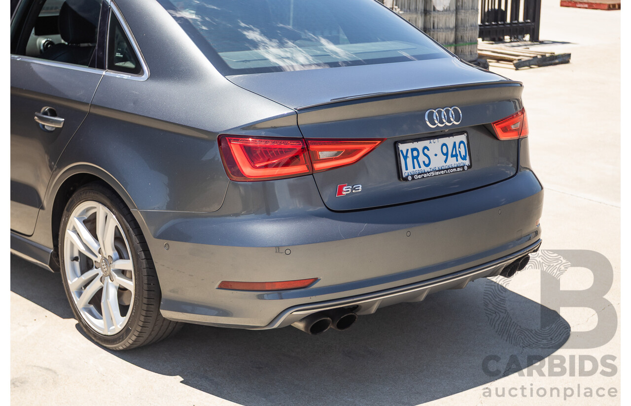 10/2014 Audi S3 2.0 TFSI Quattro (AWD) 8V MY14 4D Sedan Daytona Grey Pearl Turbo 2.0L