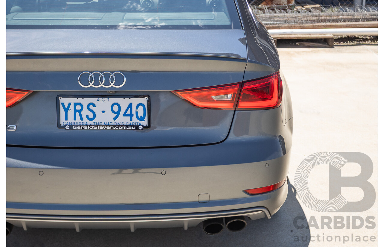 10/2014 Audi S3 2.0 TFSI Quattro (AWD) 8V MY14 4D Sedan Daytona Grey Pearl Turbo 2.0L