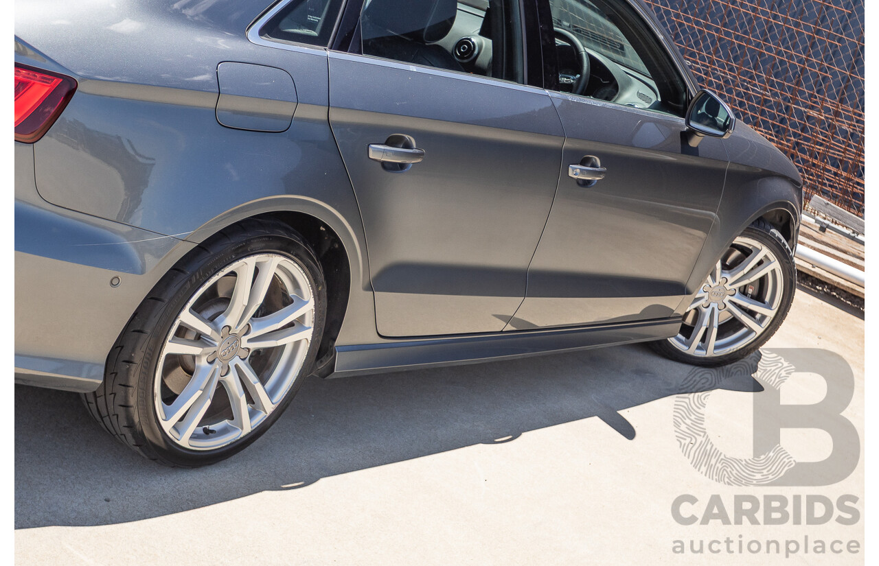 10/2014 Audi S3 2.0 TFSI Quattro (AWD) 8V MY14 4D Sedan Daytona Grey Pearl Turbo 2.0L