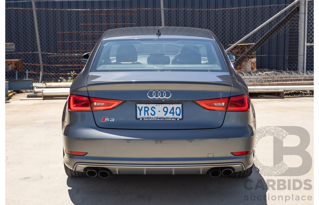 10/2014 Audi S3 2.0 TFSI Quattro (AWD) 8V MY14 4D Sedan Daytona Grey Pearl Turbo 2.0L