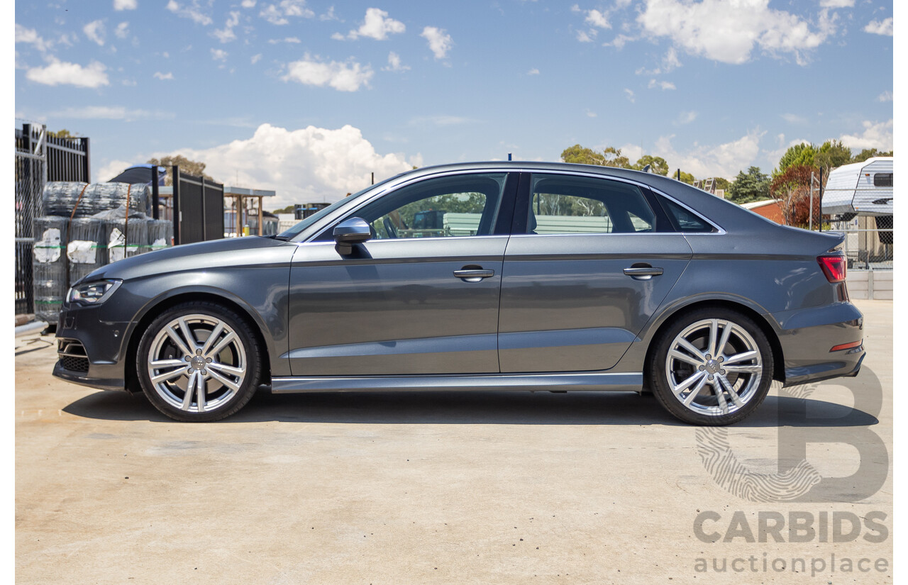 10/2014 Audi S3 2.0 TFSI Quattro (AWD) 8V MY14 4D Sedan Daytona Grey Pearl Turbo 2.0L