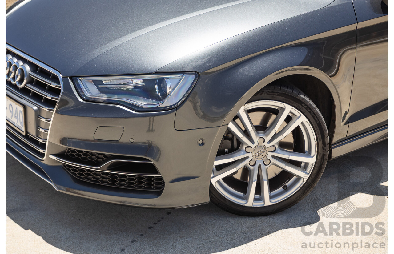 10/2014 Audi S3 2.0 TFSI Quattro (AWD) 8V MY14 4D Sedan Daytona Grey Pearl Turbo 2.0L