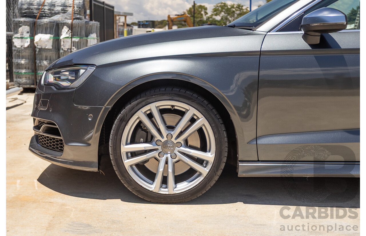 10/2014 Audi S3 2.0 TFSI Quattro (AWD) 8V MY14 4D Sedan Daytona Grey Pearl Turbo 2.0L