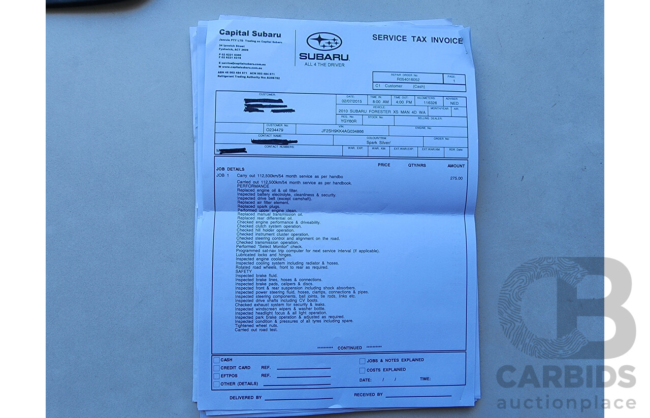 9/2009 Subaru Forester XS MY10 4d Wagon Silver 2.5L