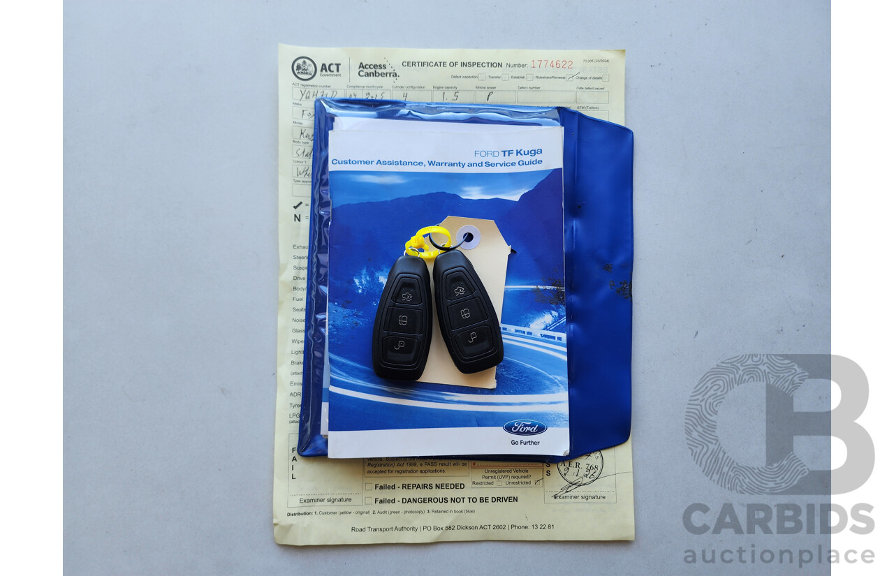 4/2015 Ford Kuga Ambiente (fwd) TF MK 2 4d Wagon White 1.5L