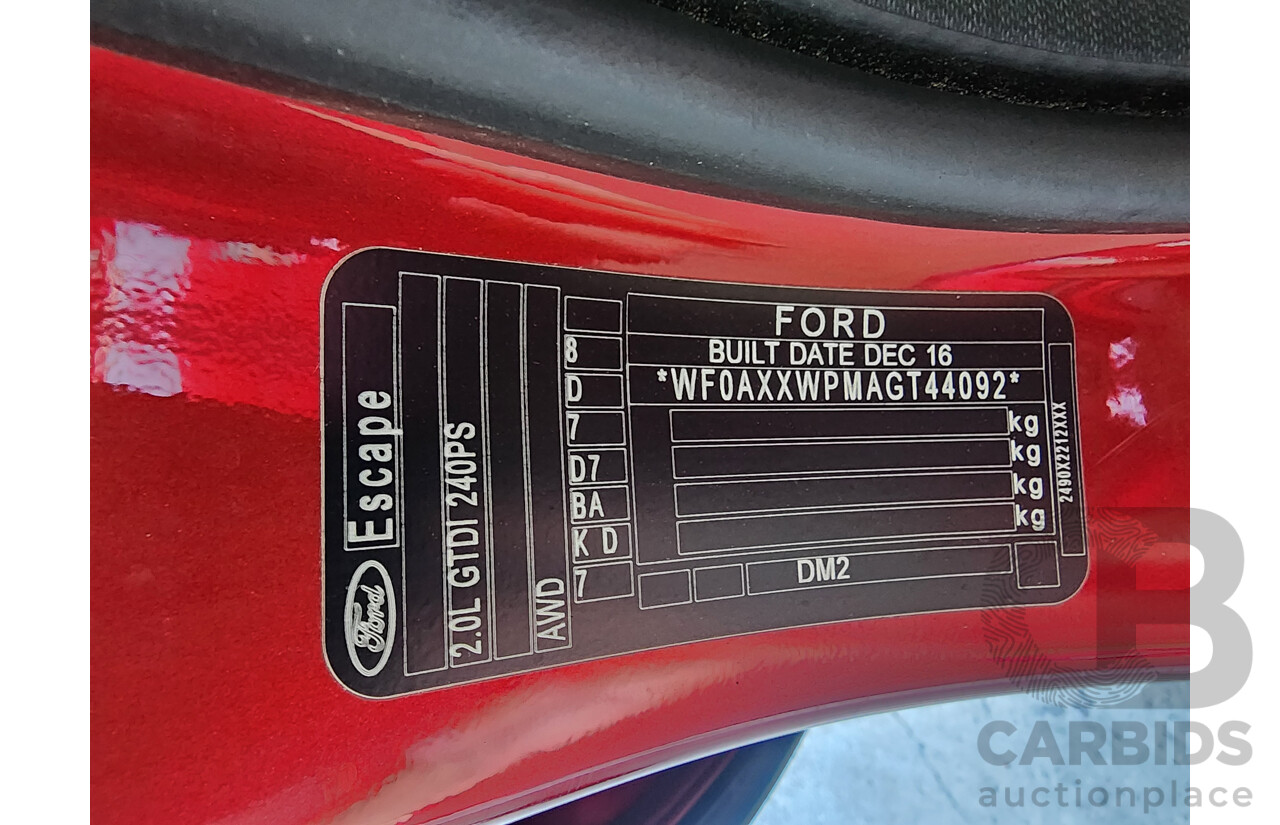 2/2017 Ford Escape Titanium AWD ZG 4d Wagon Red Turbo 2.0L