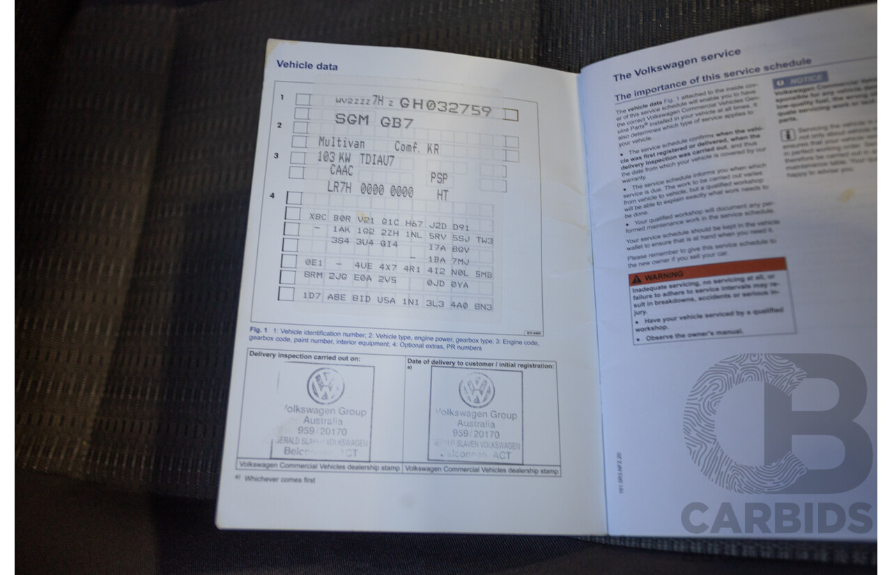 1/2016 Volkswagen Multivan Comfortline TDI340 T6 MY16 4D Wagon Idium Grey Metallic Turbo Diesel 2.0L - 7 Seater