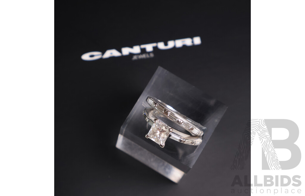 Canturi 18ct White Gold 2 Ring Set - Size J