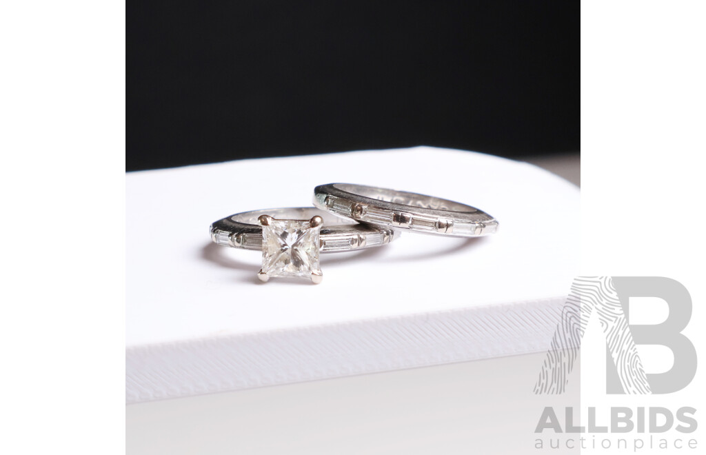 Canturi 18ct White Gold 2 Ring Set - Size J