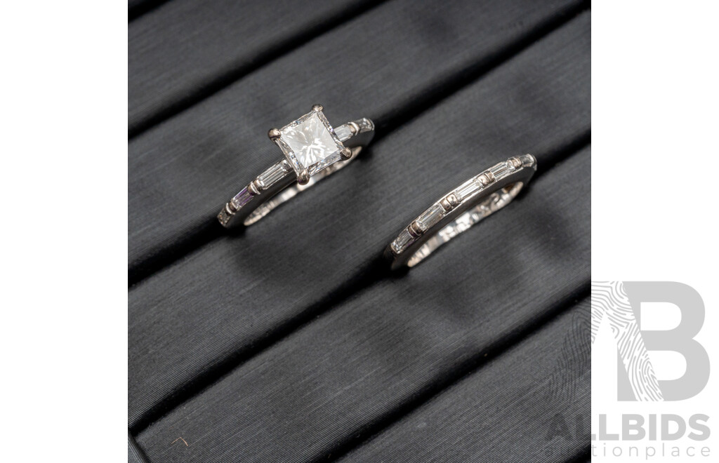 Canturi 18ct White Gold 2 Ring Set - Size J