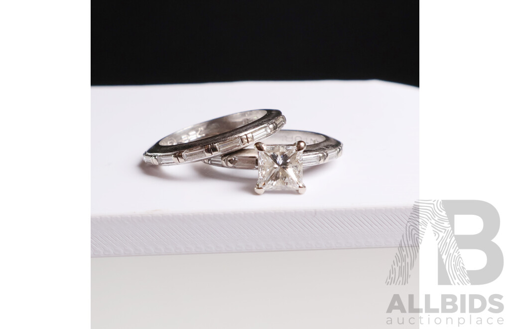 Canturi 18ct White Gold 2 Ring Set - Size J