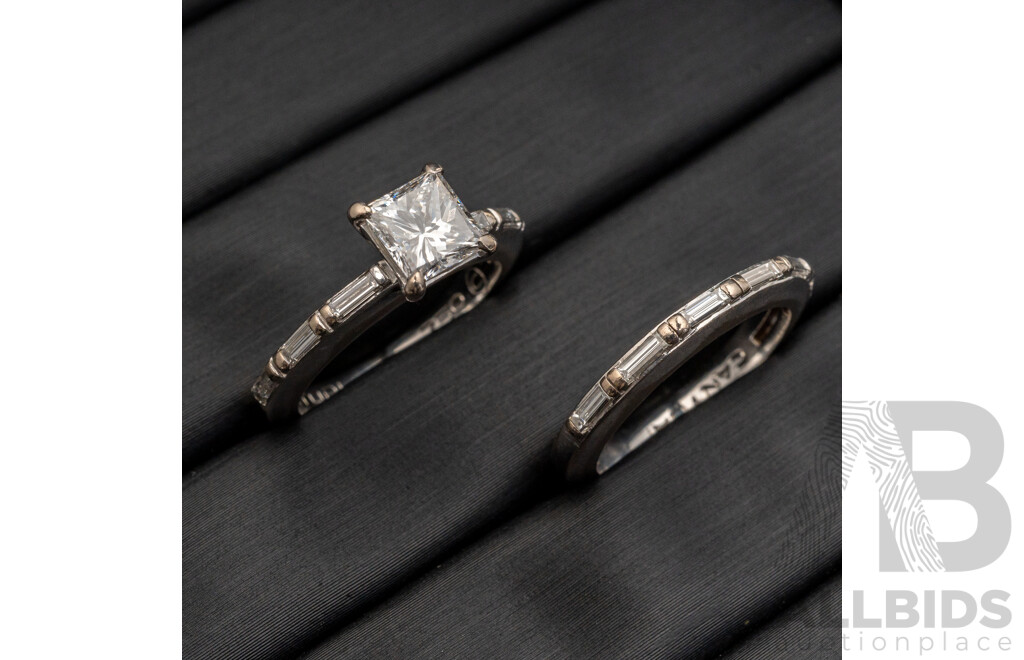 Canturi 18ct White Gold 2 Ring Set - Size J
