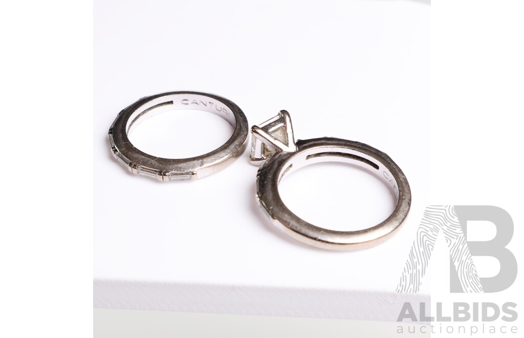 Canturi 18ct White Gold 2 Ring Set - Size J