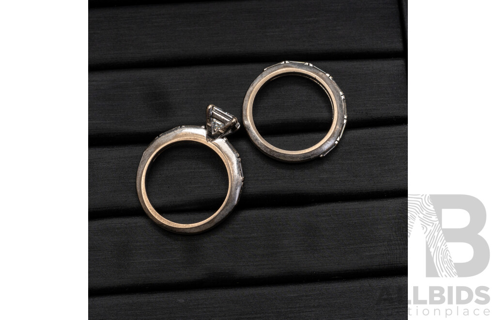 Canturi 18ct White Gold 2 Ring Set - Size J