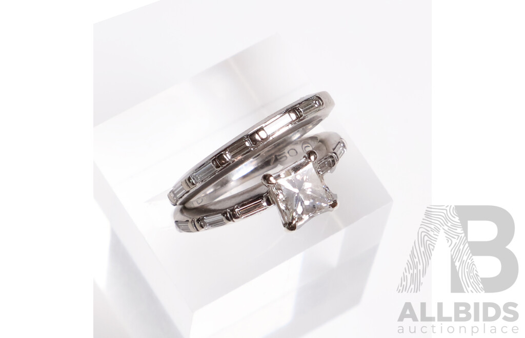 Canturi 18ct White Gold 2 Ring Set - Size J