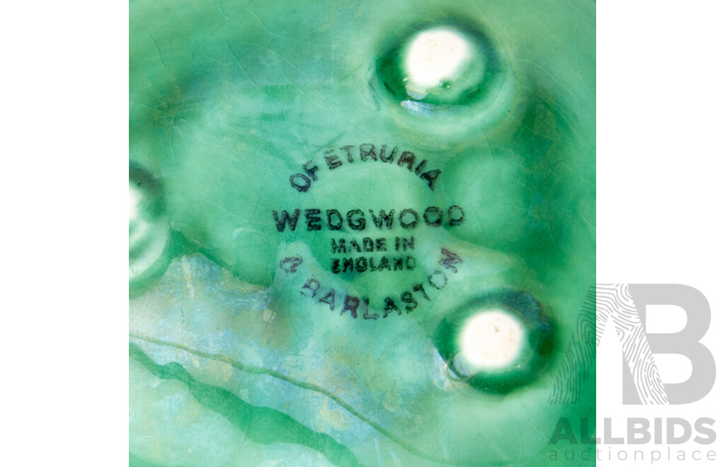 Three Vintage Wedgwood Majolica Glazed Leaf Dishes, England