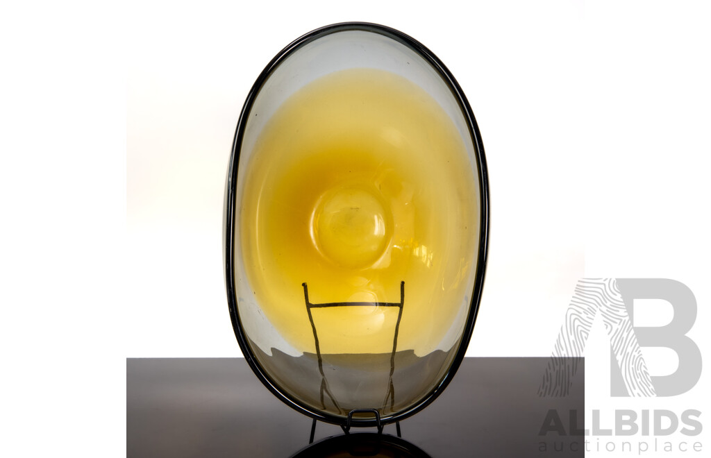 Large Vintage Two Tone Glass Centre Bowl