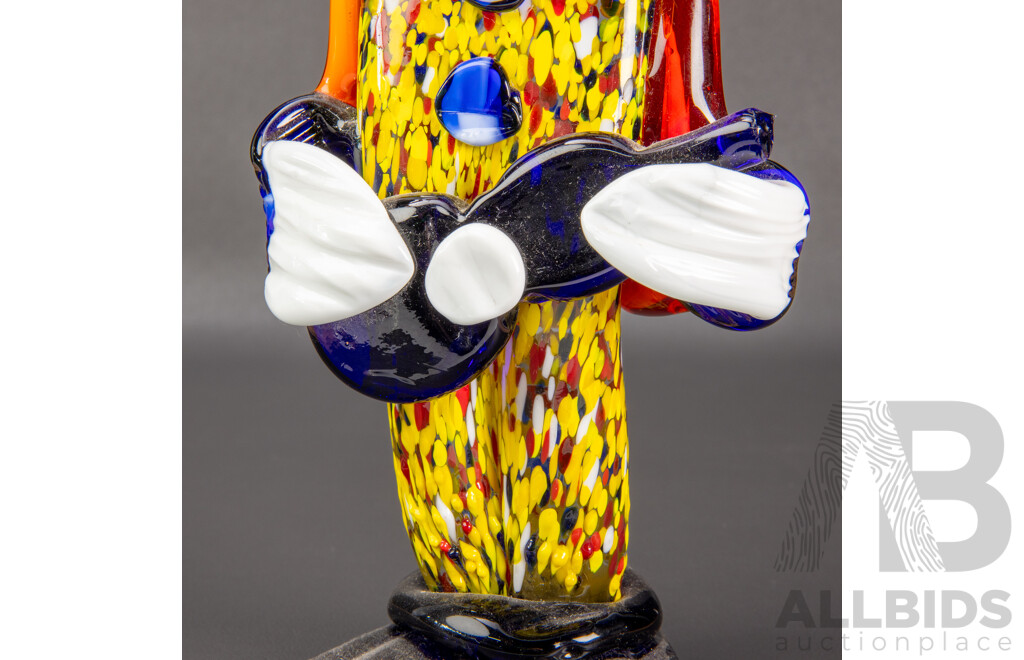Vintage Murano Glass Clown Holding a Guitar