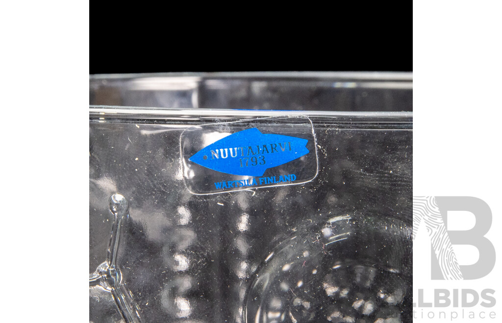 Vintage Nuutajärvi Flora Glass Bowl by Oiva Toikka