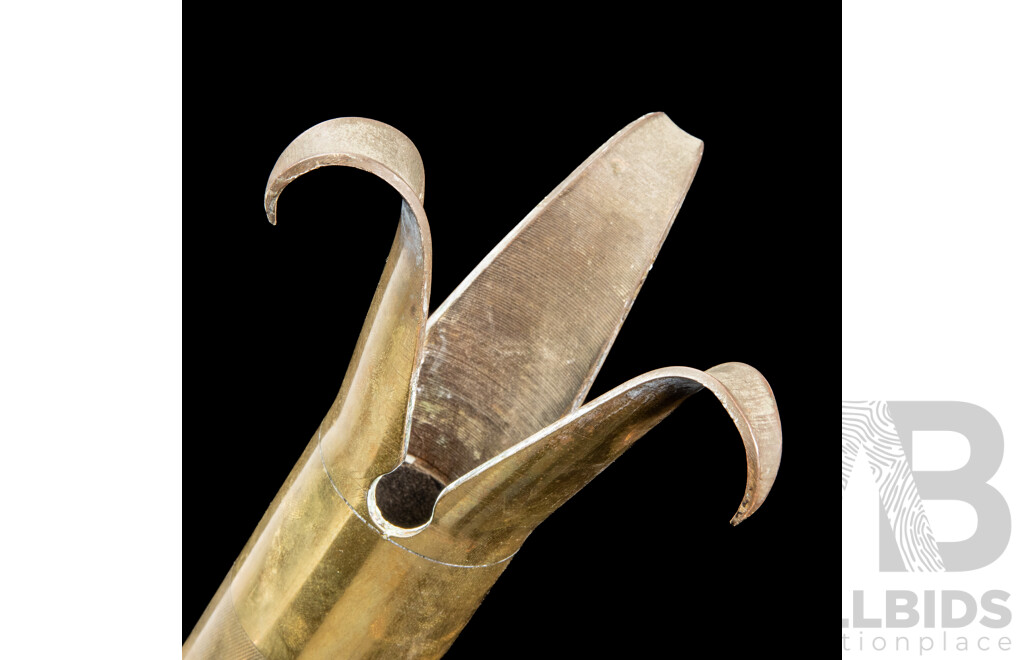 Pair of WW2 Era Trench Art Brass Shell Vases