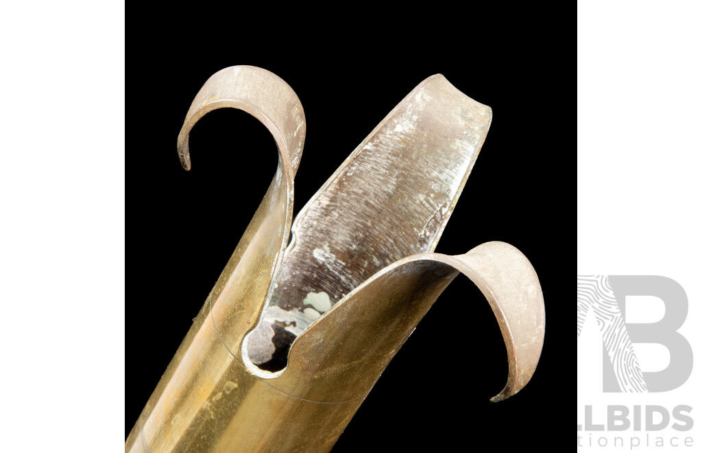 Pair of WW2 Era Trench Art Brass Shell Vases