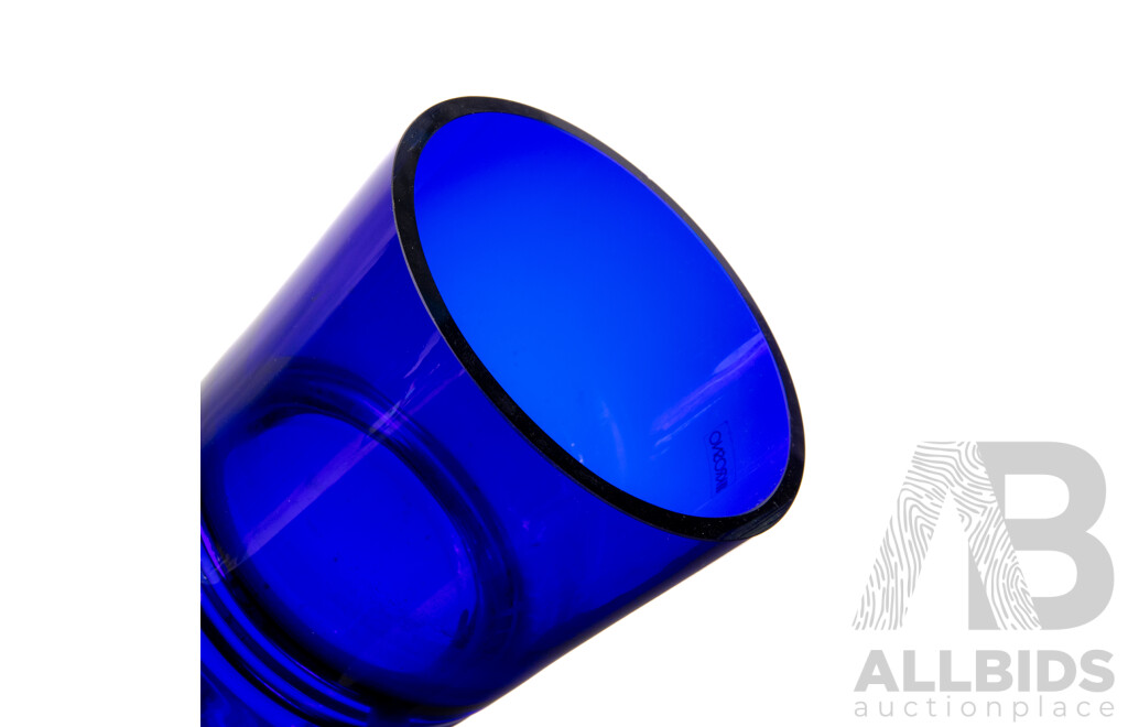 Very Large Krosno Cobalt Blue Glass Vase