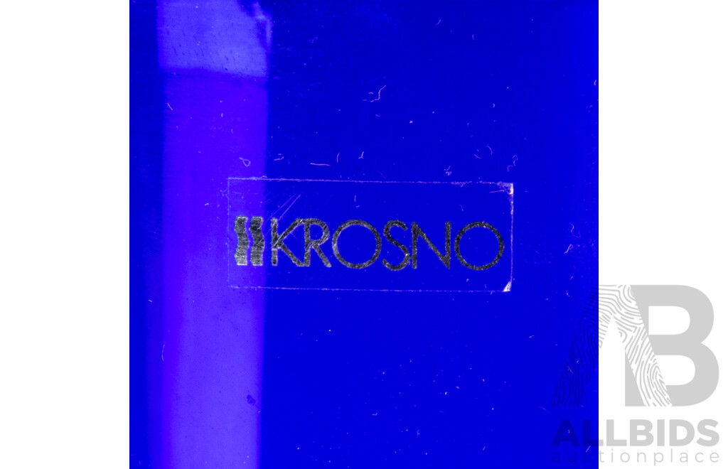 Very Large Krosno Cobalt Blue Glass Vase