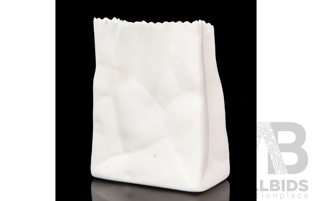 Tapio Wirkkala Style Ceramic Paper Bag Vase