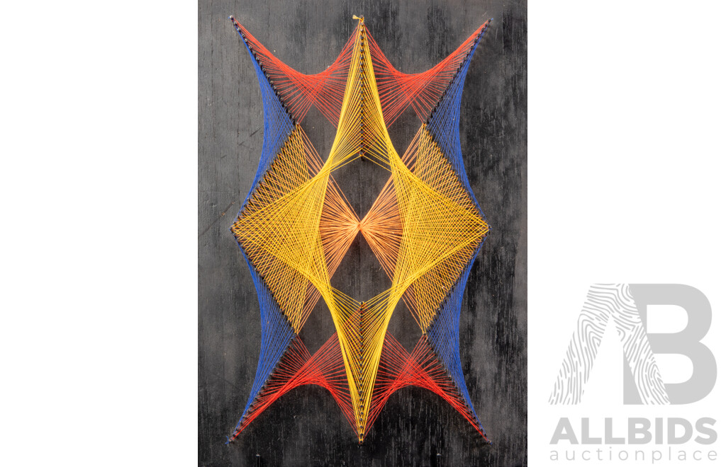 Vibrant Retro Geometric String Wall Hanging