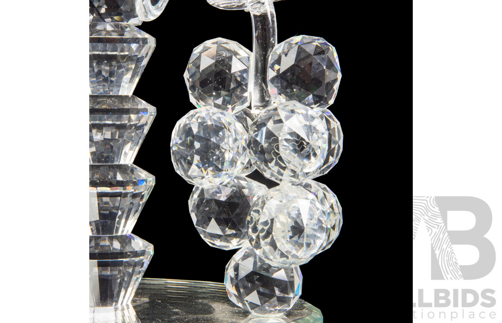 Vintage Crystal Candlestick with Vine and Grape Design