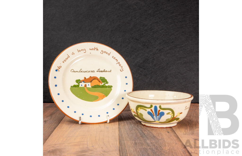 Two Vintage Pieces of Mottoware, Dartmouth Pottery and Aller Vale