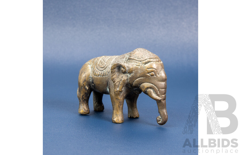Vintage Indian Cast Brass Elephant