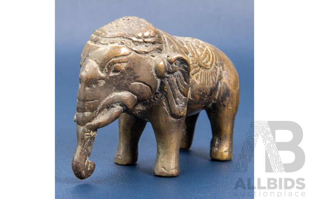 Vintage Indian Cast Brass Elephant