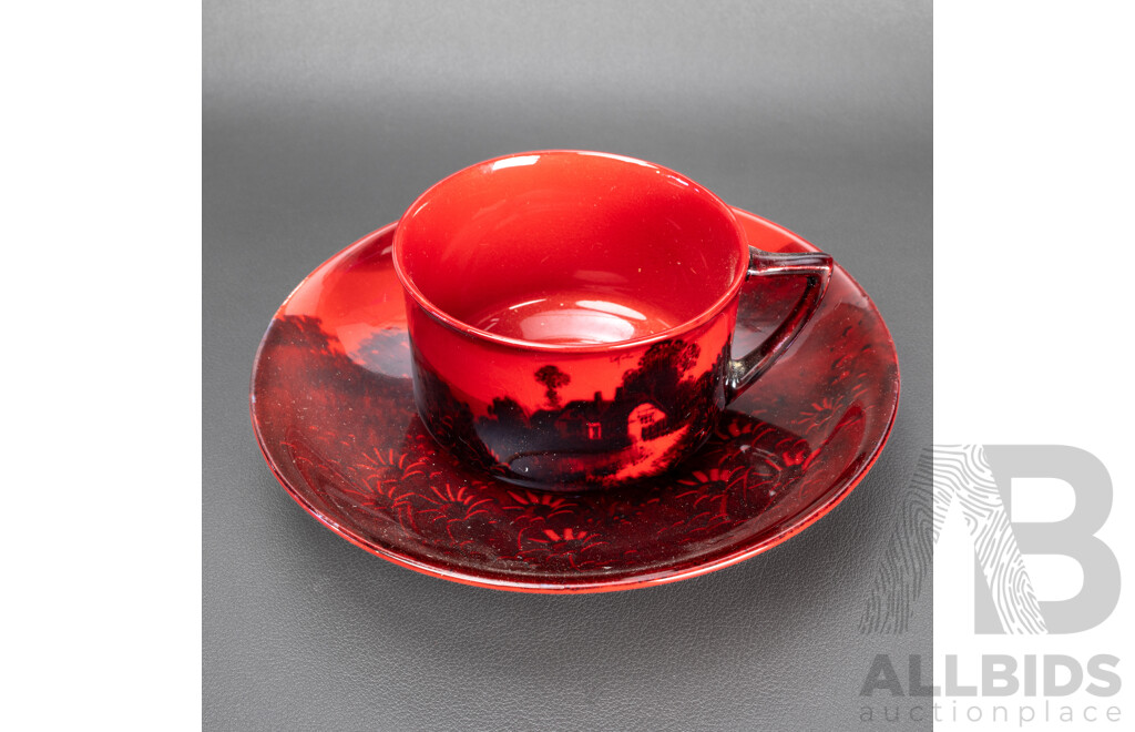 Vintage Royal Doulton Flambe Teacup and Saucer