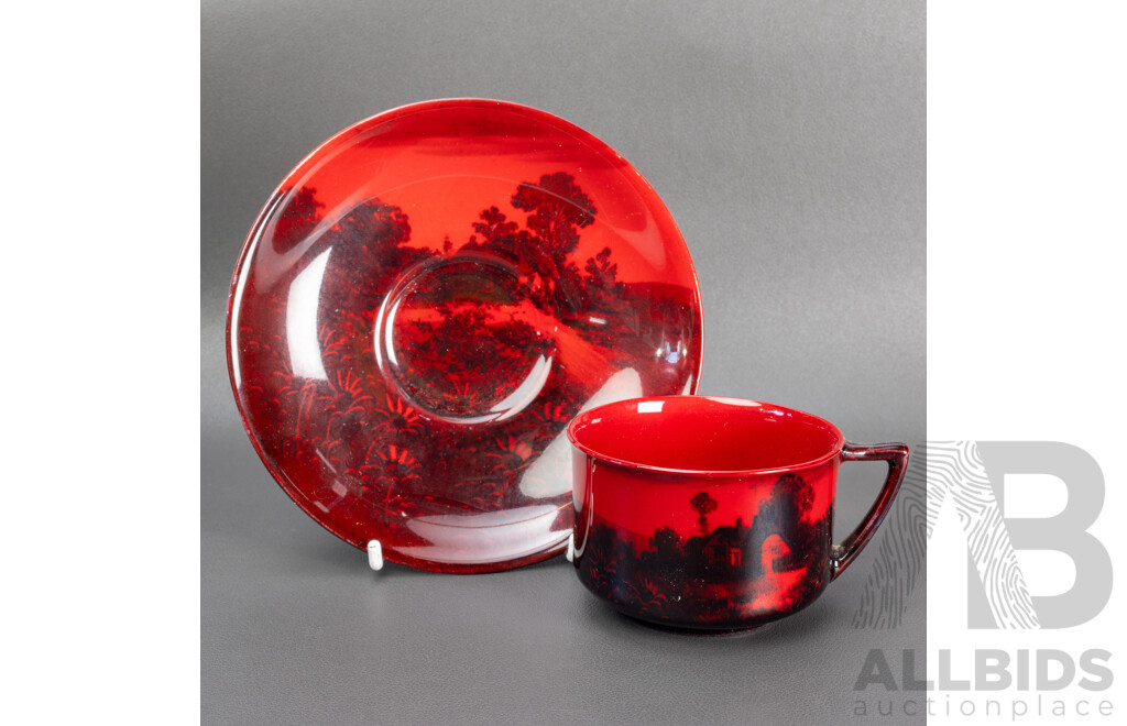 Vintage Royal Doulton Flambe Teacup and Saucer