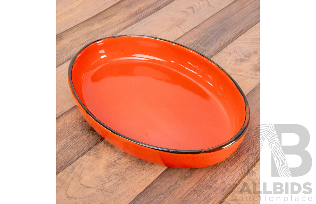 Vintage French La Cigogne Glazed Ceramic Dish