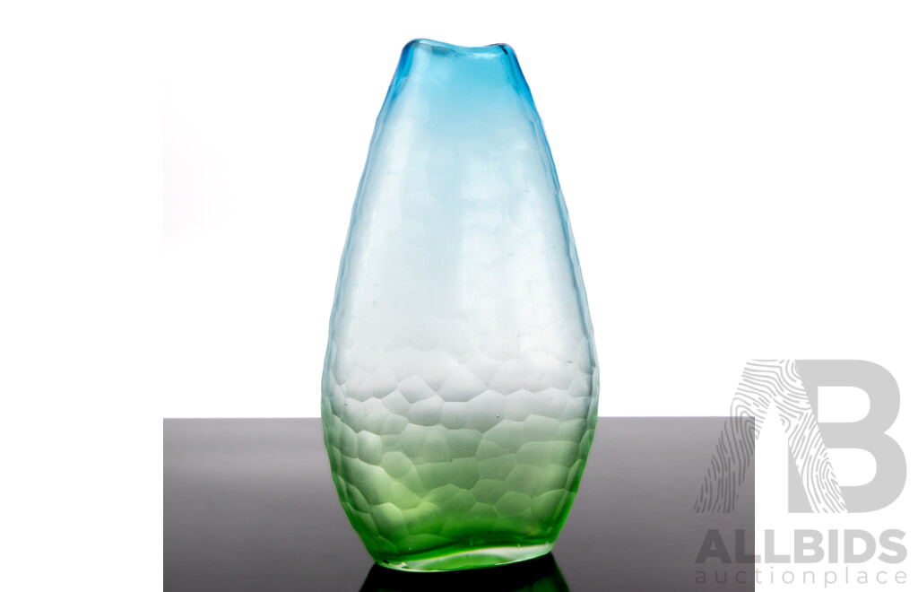 Battuto Ombre Murano Vase in the Style of Carlo Scarpa for Venini