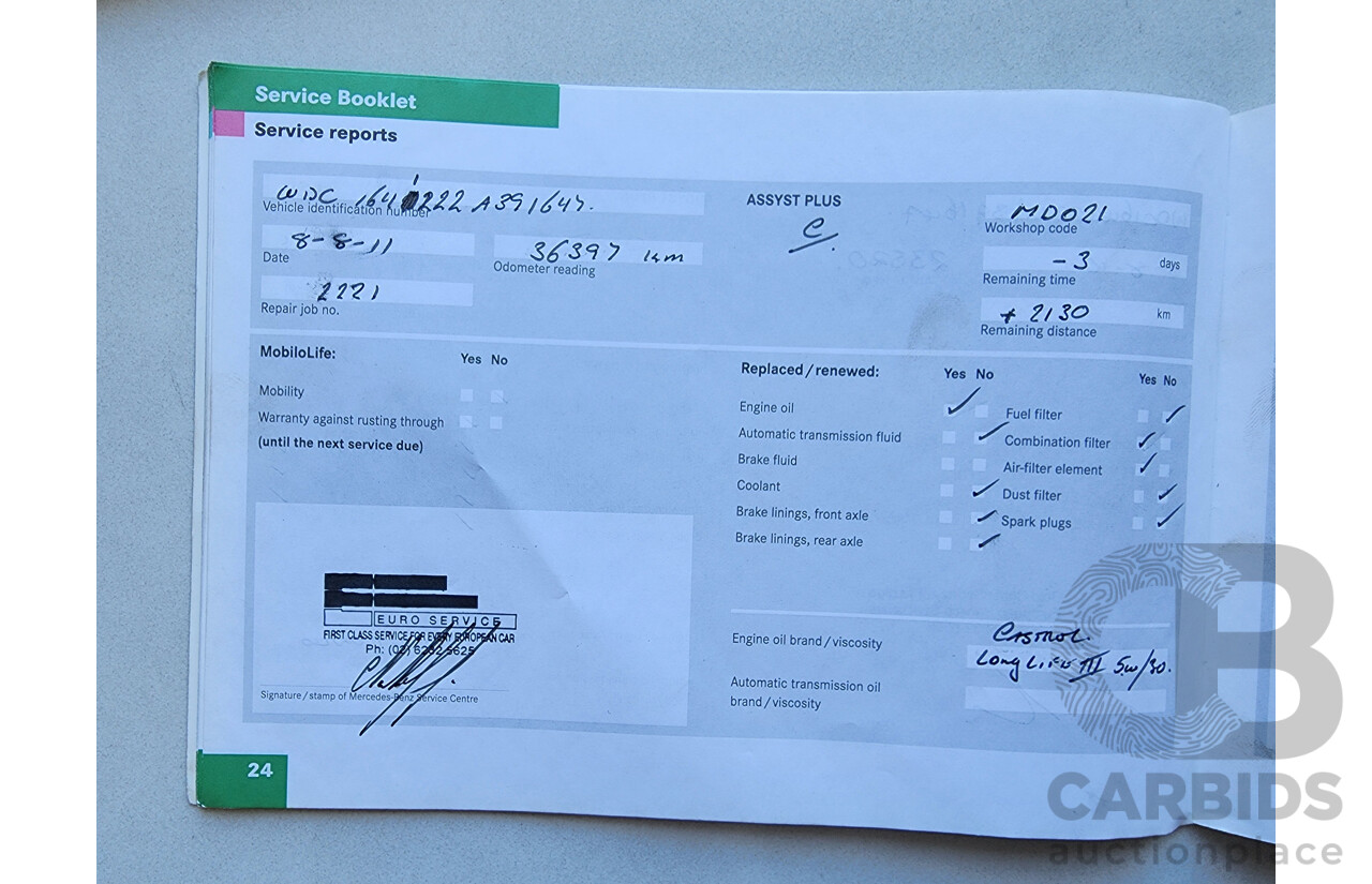 4/2008 Mercedes-Benz ML 320 CDI Luxury (4x4) W164 08 UPGRADE 4d Wagon Black 3.0L