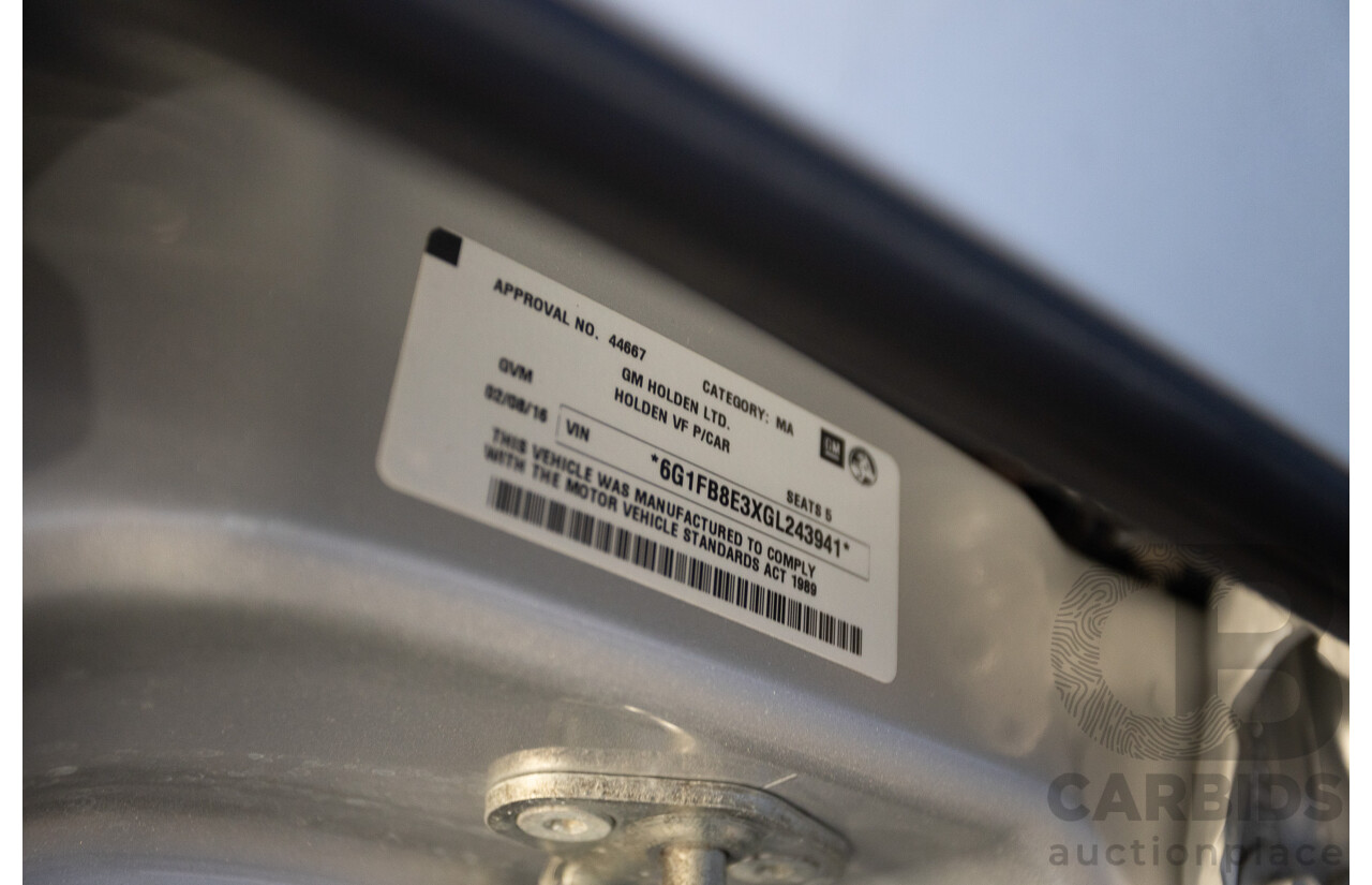 8/2016 Holden Commodore SV6 Black Edition VFII MY16 4D Sportwagon Nitrate Silver V6 3.6L