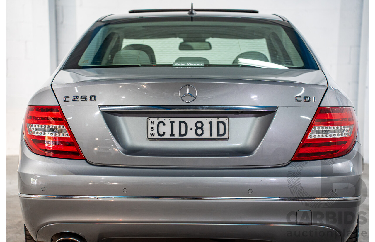 6/2012 Mercedes-Benz C250 CDI Avantgarde BE W204 MY12 4d Sedan Palladium Silver Metallic Turbo 2.1L