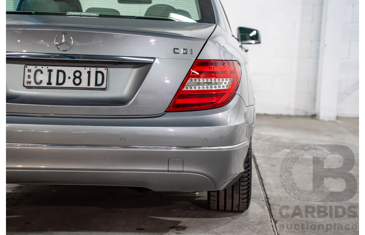 6/2012 Mercedes-Benz C250 CDI Avantgarde BE W204 MY12 4d Sedan Palladium Silver Metallic Turbo 2.1L