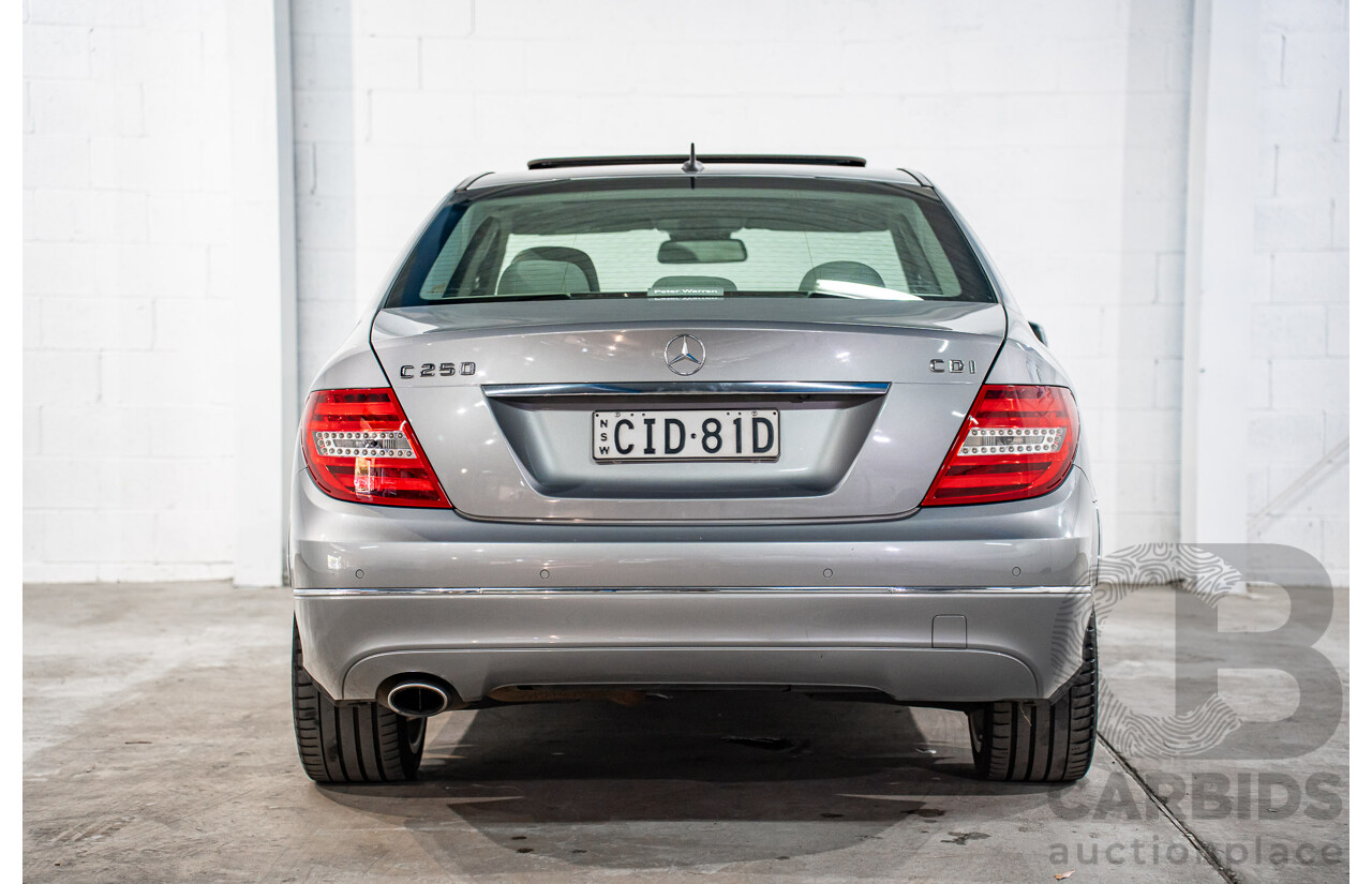 6/2012 Mercedes-Benz C250 CDI Avantgarde BE W204 MY12 4d Sedan Palladium Silver Metallic Turbo 2.1L