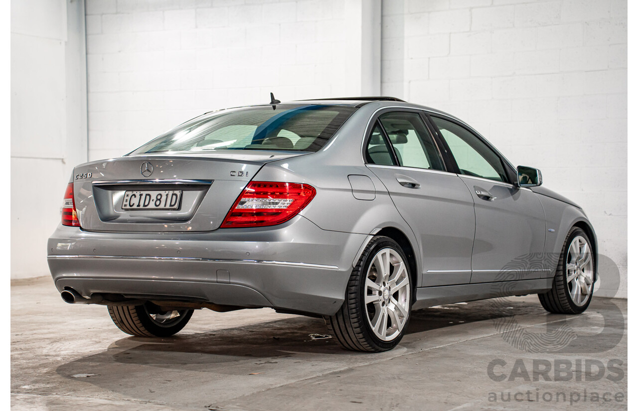 6/2012 Mercedes-Benz C250 CDI Avantgarde BE W204 MY12 4d Sedan Palladium Silver Metallic Turbo 2.1L